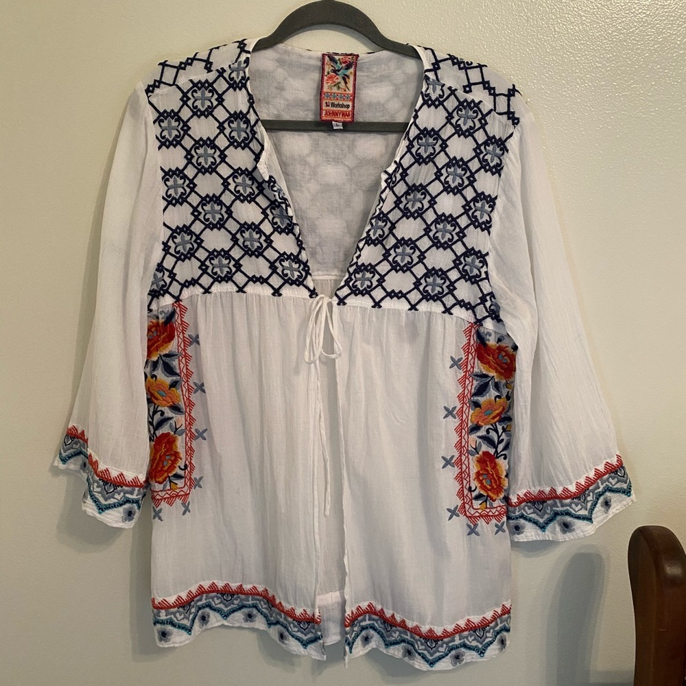 Johnny Was Embroidered Blouse